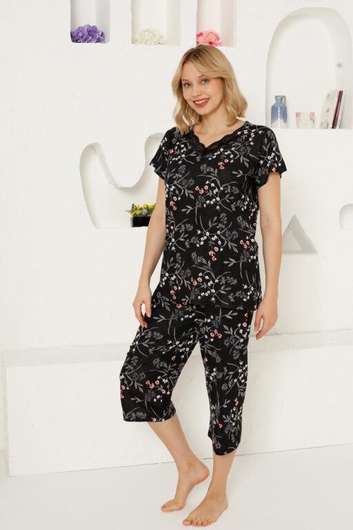 Bahar Dalı Bermuda Bayan Pijama Takımı 2707B - Alimer