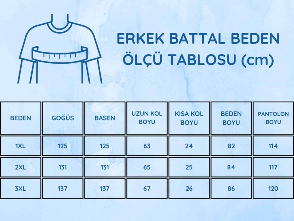 Büyük Beden Erkek Pijama Takımı - Yeşil Arma Nakışlı Likralı Penye 1194KYB - 5