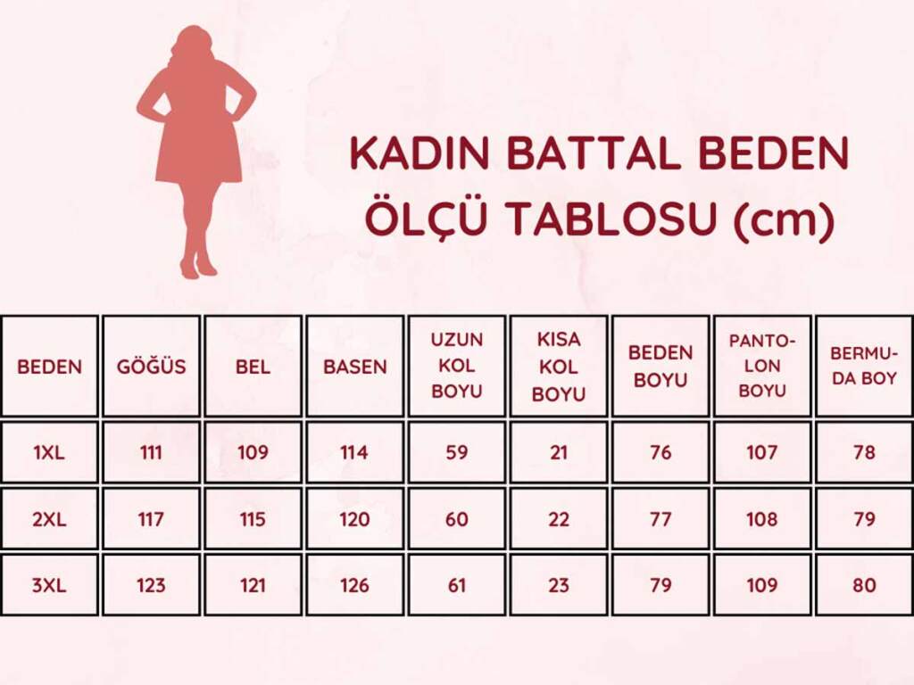 Büyük Beden Kadın Pijama Takımı - Pudra Uzun Kol Likralı Viskon 2924UYB - 5