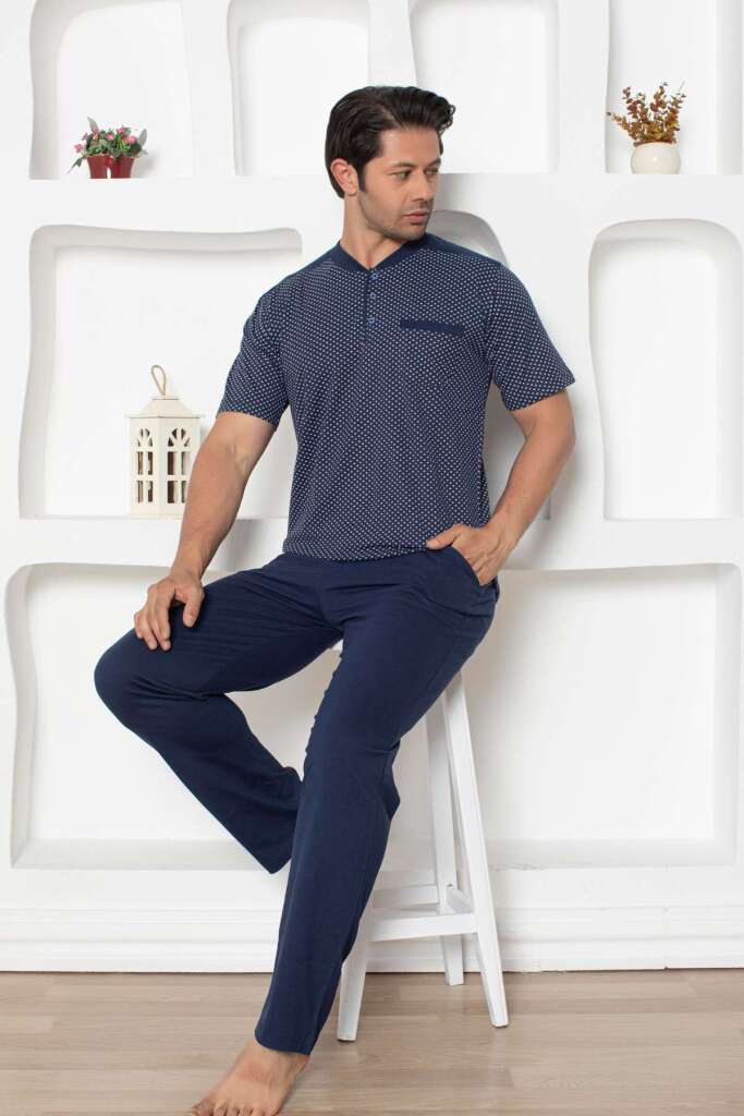 İndigo Kısa Kollu Erkek Pijama Takımı 1203KY - 1