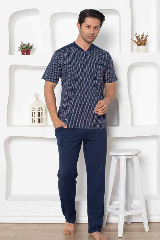 İndigo Kısa Kollu Erkek Pijama Takımı 1203KY - 2