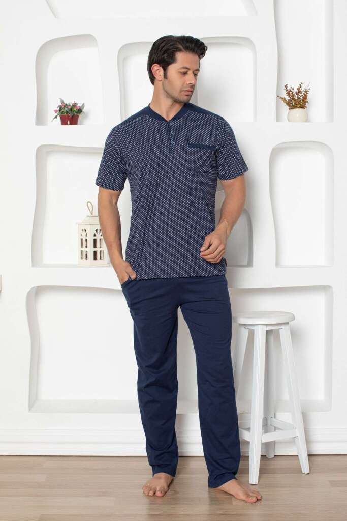 İndigo Kısa Kollu Erkek Pijama Takımı 1203KY - 3
