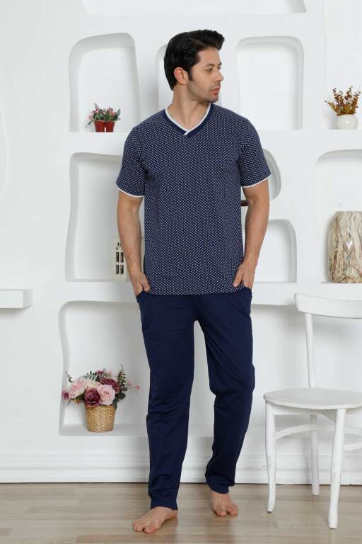 İndigo Kısa Kollu Erkek Pijama Takımı 1199KY - 3