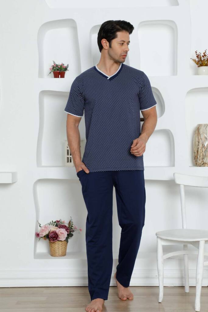 İndigo Kısa Kollu Erkek Pijama Takımı 1199KY - 1