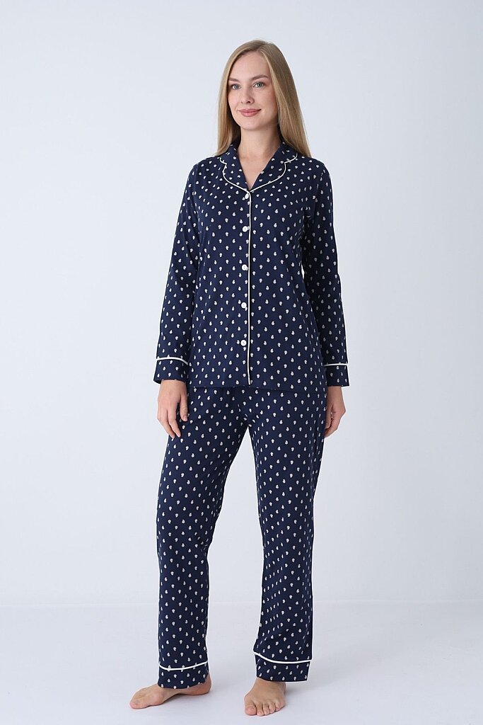 Kadın Pijama Takımı - Önden Düğmeli Uzun Kollu Penye 2927UY - 4