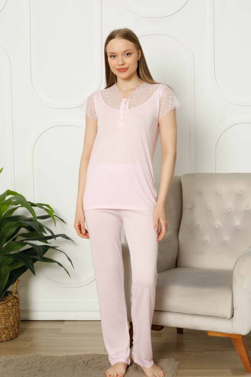 Somon Dantelli Bayan Pijama Takımı 2788KY - 3