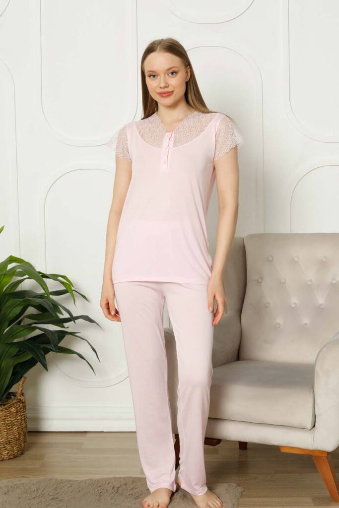 Somon Dantelli Bayan Pijama Takımı 2788KY - 3
